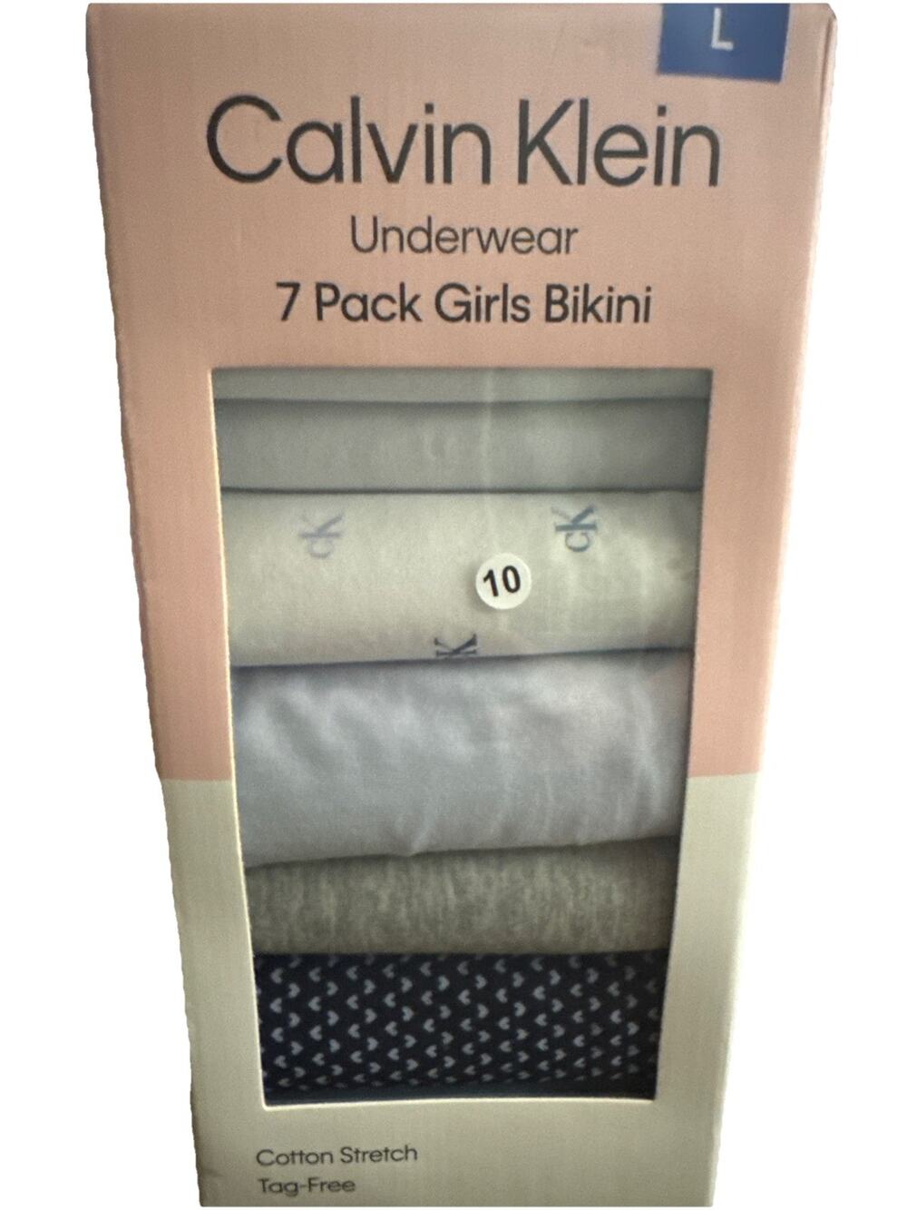 NIB Calvin Klein Girls 7-Pack Bikini Underwear Multicolor Size L